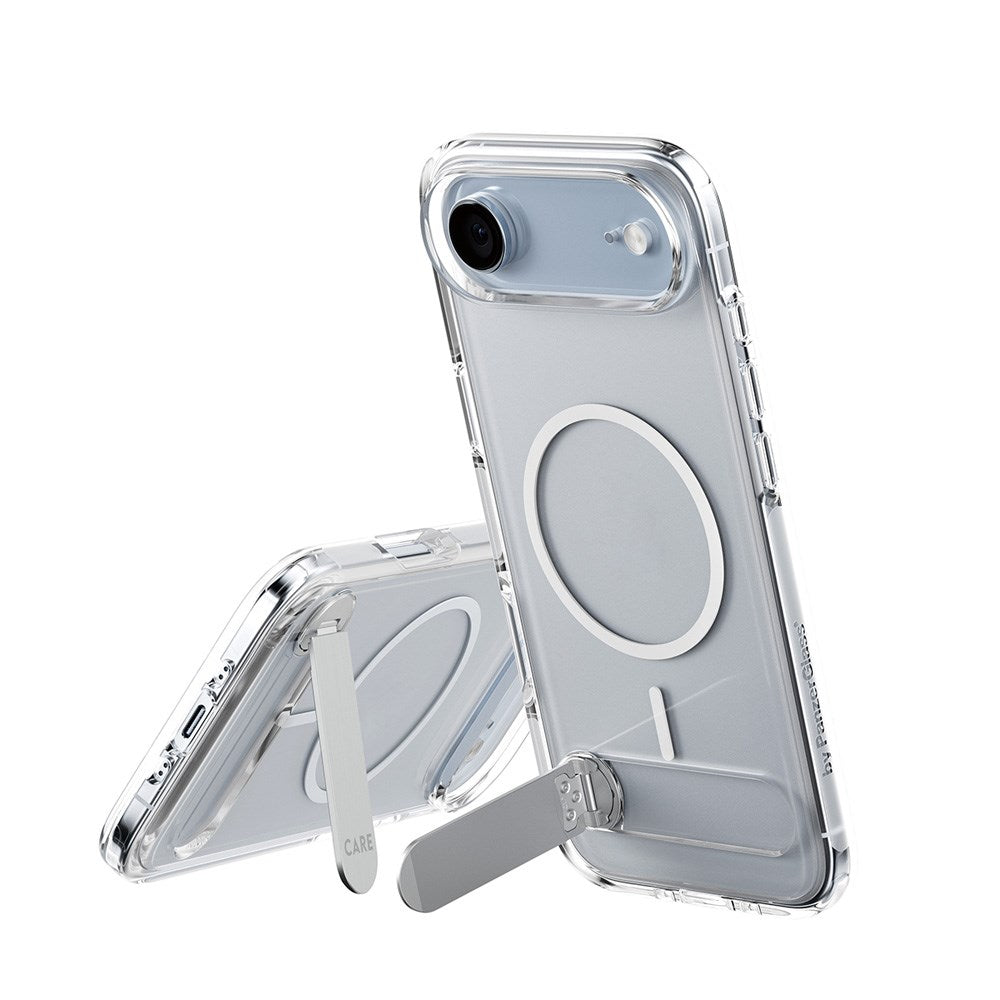 iPhone Air CARE by PanzerGlass Feature Kickstand Mobil Cover - MagSafe Kompatibel - Transparent / Silver