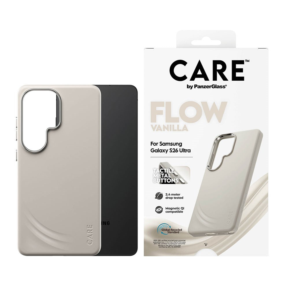 Samsung Galaxy S26 Ultra CARE by PanzerGlass Feature Flow Mobil Cover - Qi Kompatibel - Vanilla