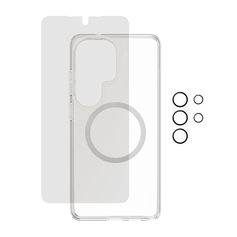 Samsung Galaxy S26 Ultra Urban Combat 3-in-1 Privacy Bundle inkl. Cover / Skærmbeskyttelse m. Privacy / Kamerabeskyttelse - Qi Kompatibel - Gennemsigtig