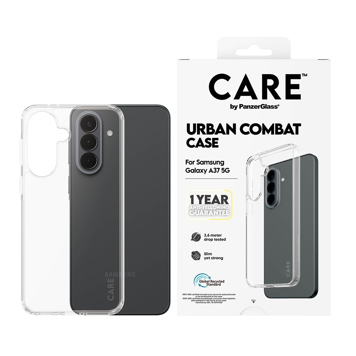 Samsung Galaxy A37 CARE by PanzerGlass Urban Combat Cover - Transparent