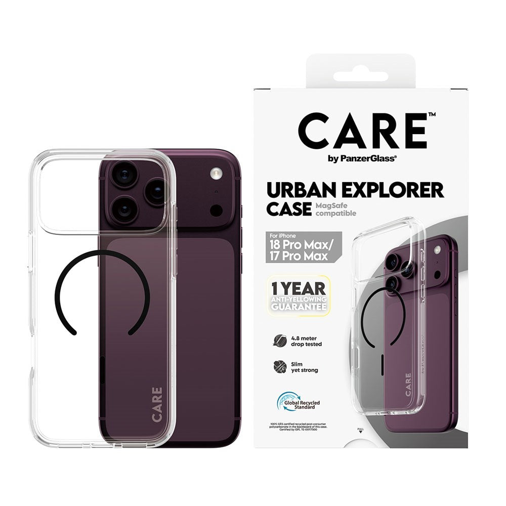 iPhone 18 Pro Max / 17 Pro Max CARE by PanzerGlass FLAGSHIP Urban Explorer Cover - MagSafe Kompatibel - Transparent / Black