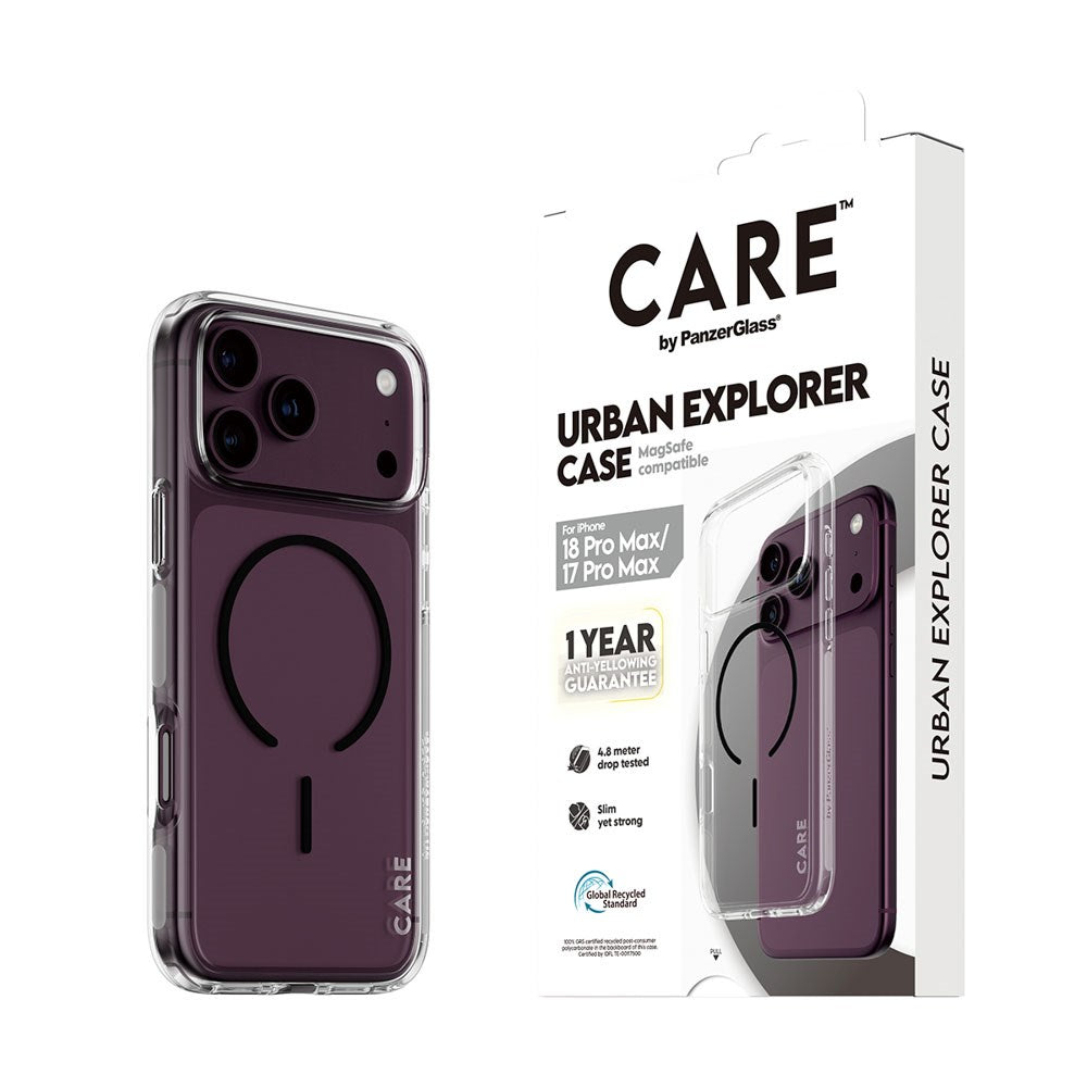 iPhone 18 Pro Max / 17 Pro Max CARE by PanzerGlass FLAGSHIP Urban Explorer Cover - MagSafe Kompatibel - Transparent / Black
