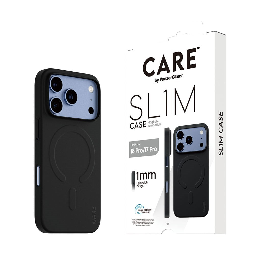 iPhone 18 Pro / 17 Pro CARE by PanzerGlass SL1M Cover - MagSafe Kompatibel - Sort