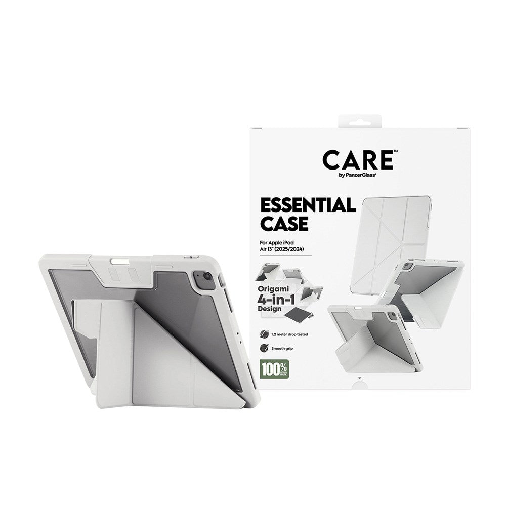 iPad Air 13" (2026 / 2025 / 2024) Care by PanzerGlass Essential Cover - Ståfunktion - Grå