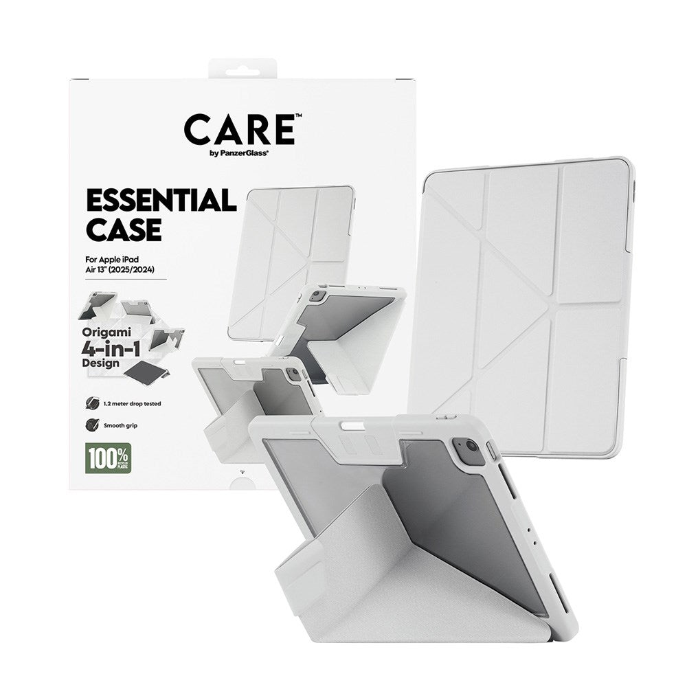iPad Air 13" (2026 / 2025 / 2024) Care by PanzerGlass Essential Cover - Ståfunktion - Grå