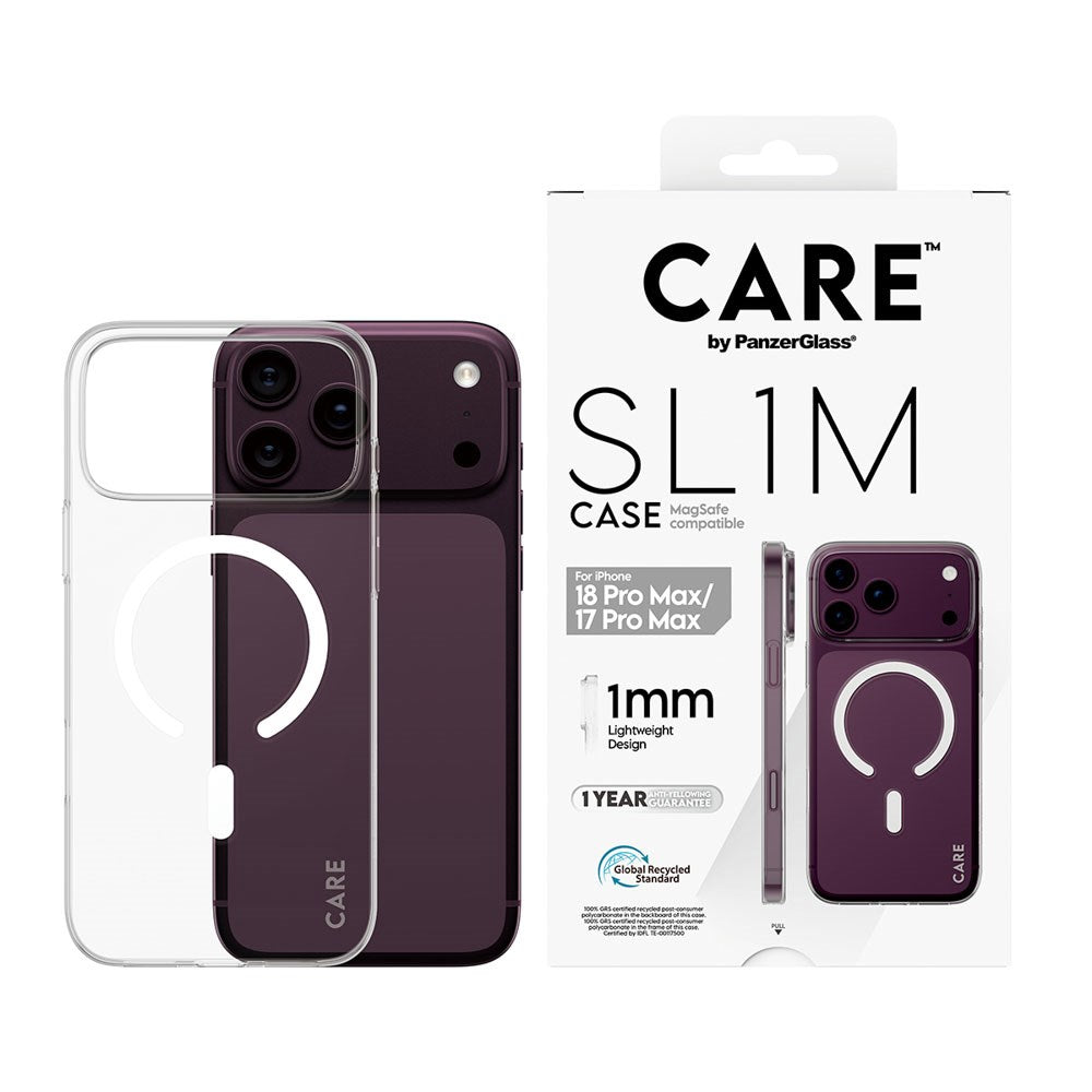 iPhone 18 Pro Max / 17 Pro Max CARE by PanzerGlass SL1M Cover - MagSafe Kompatibel - Gennemsigtig
