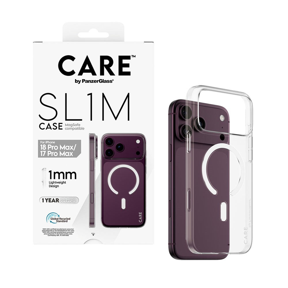 iPhone 18 Pro Max / 17 Pro Max CARE by PanzerGlass SL1M Cover - MagSafe Kompatibel - Gennemsigtig