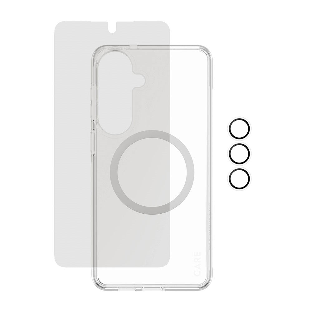 Samsung Galaxy S26+ (Plus) Urban Combat 3-in-1 Privacy Bundle inkl. Cover / Skærmbeskyttelse m. Privacy / Kamerabeskyttelse - Qi Kompatibel - Gennemsigtig