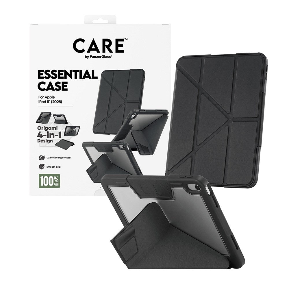 iPad 11" (2025) Care by PanzerGlass Essential Cover - Ståfunktion - Sort