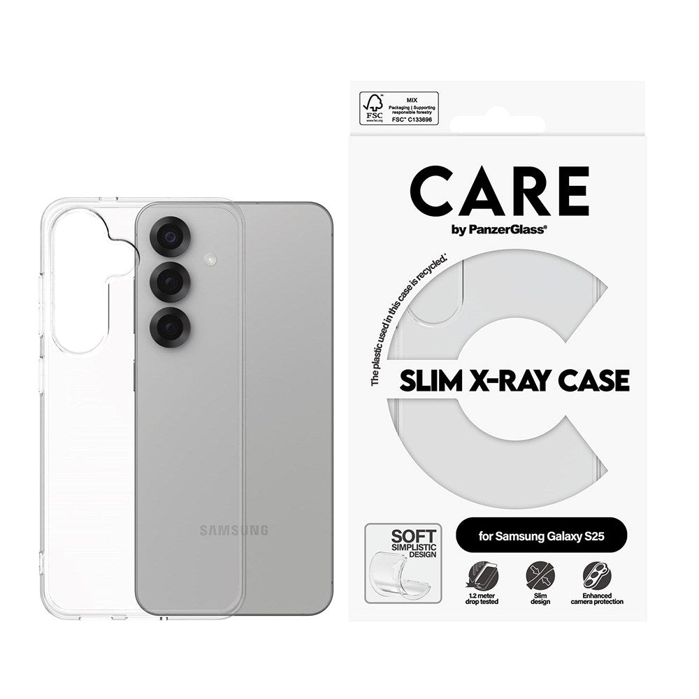 CARE by PanzerGlass Samsung Galaxy S25 FASHION X-Ray Soft Basic Bagside Cover - Transparent
