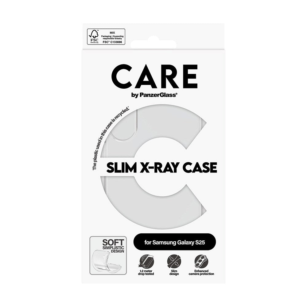 CARE by PanzerGlass Samsung Galaxy S25 FASHION X-Ray Soft Basic Bagside Cover - Transparent