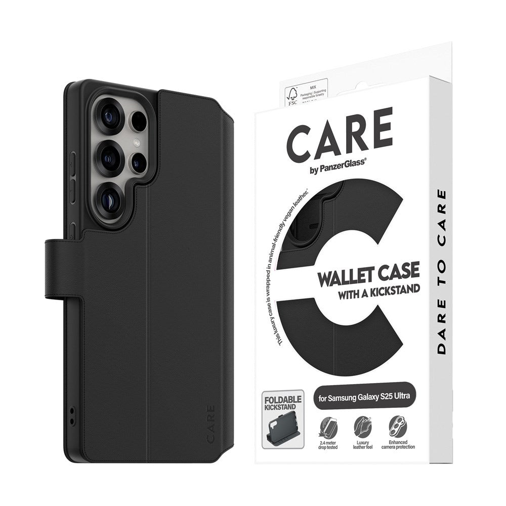 CARE by PanzerGlass Samsung Galaxy S25 Ultra Feature Wallet Case m. Kickstand - Sort