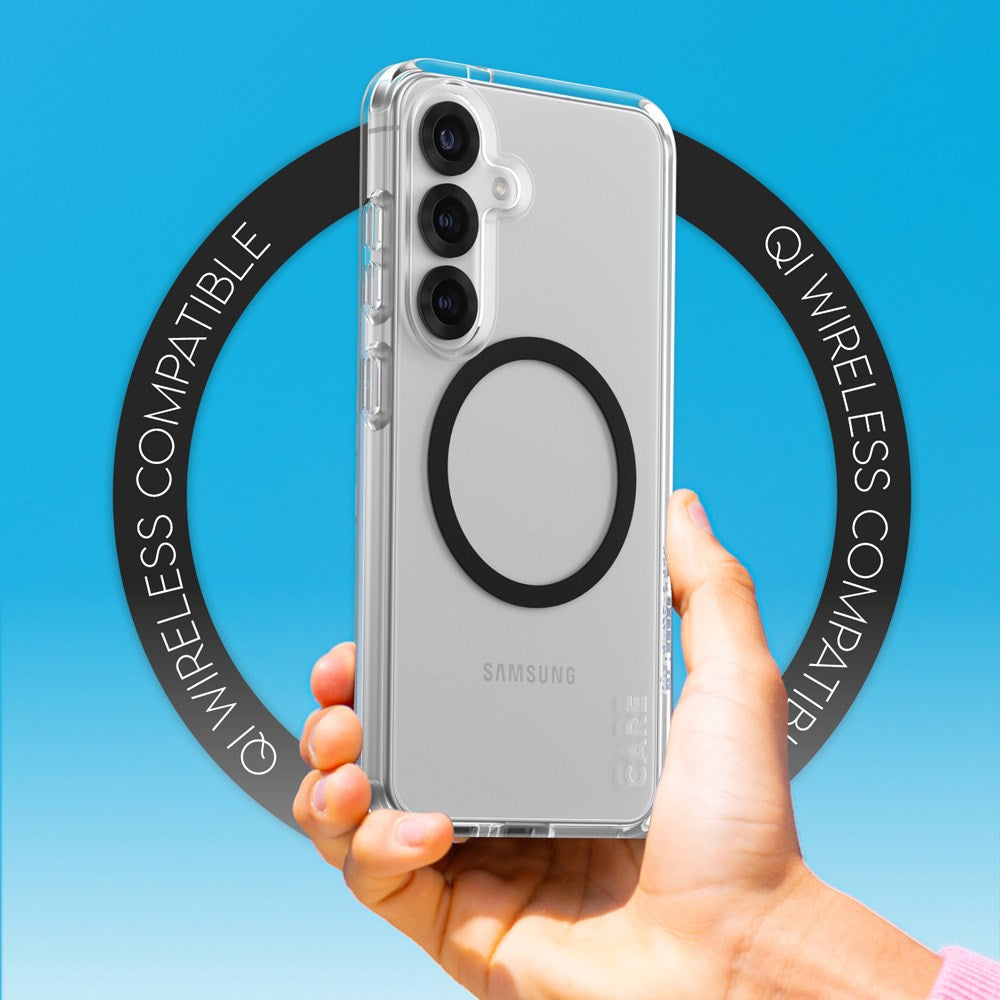 CARE by PanzerGlass Samsung Galaxy S25 FLAGSHIP Urban Combat Cover - Qi Kompatibel - Gennemsigtig / Black