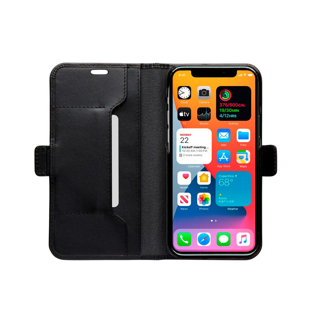 iPhone 12 Pro Max - dbramante1928 Copenhagen Slim Ægte Læder Flip Cover m. Pung - Black