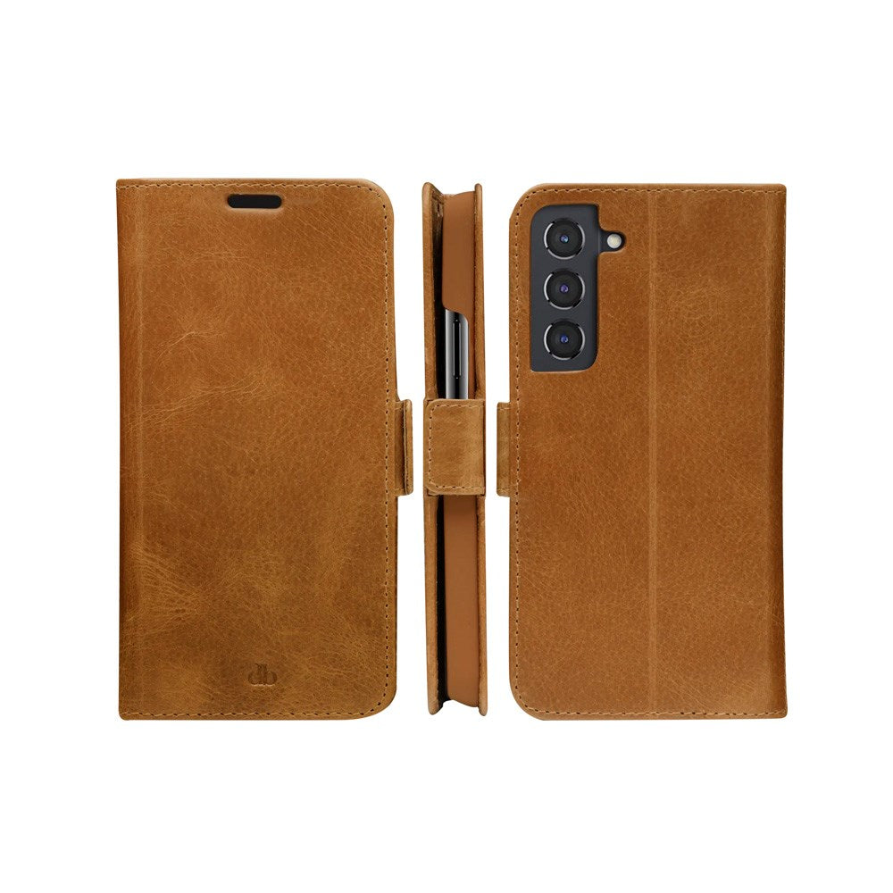 Samsung Galaxy S22 - dbramante1928 Copenhagen Slim Ægte Læder Flip Cover m. Pung - Tan