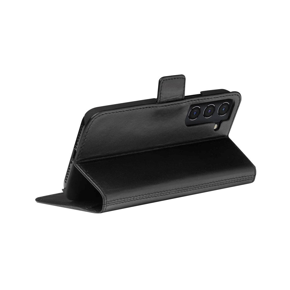 Samsung Galaxy S22 - dbramante1928 Copenhagen Slim Ægte Læder Flip Cover m. Pung - Black