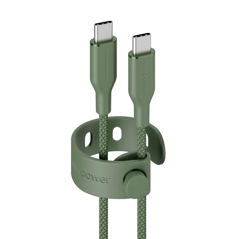 empower by PanzerGlass Racing 1.2m / 60W USB-C til USB-C Kabel - Sage