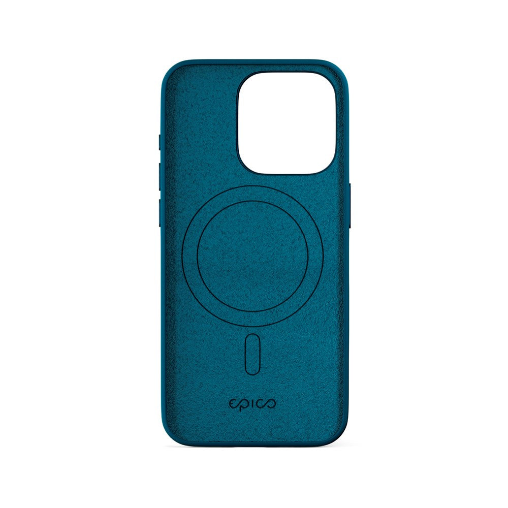 iPhone 16 Pro Epico Mag+ Silikone Bagside Cover - MagSafe Kompatibel - Petrol Blue