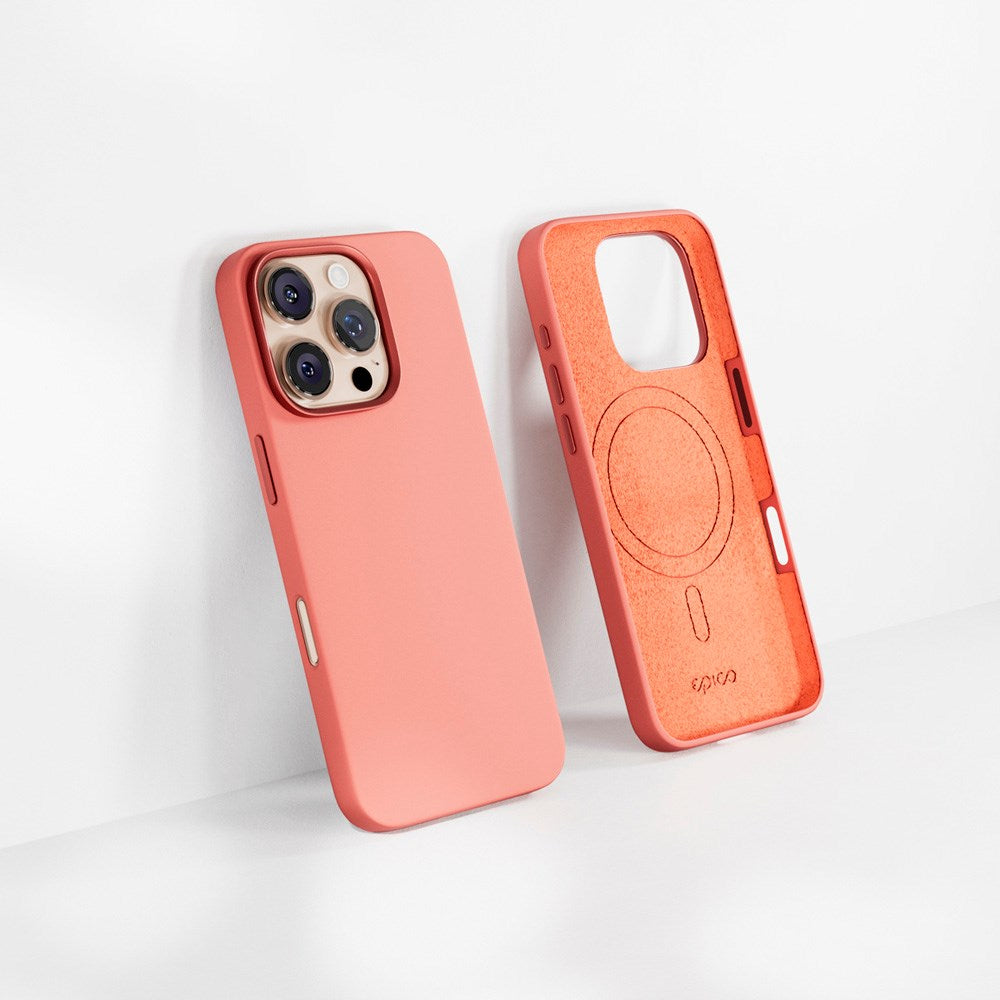 iPhone 16 Pro Max Epico Mag+ Silikone Bagside Cover - MagSafe Kompatibel - Peach Pink