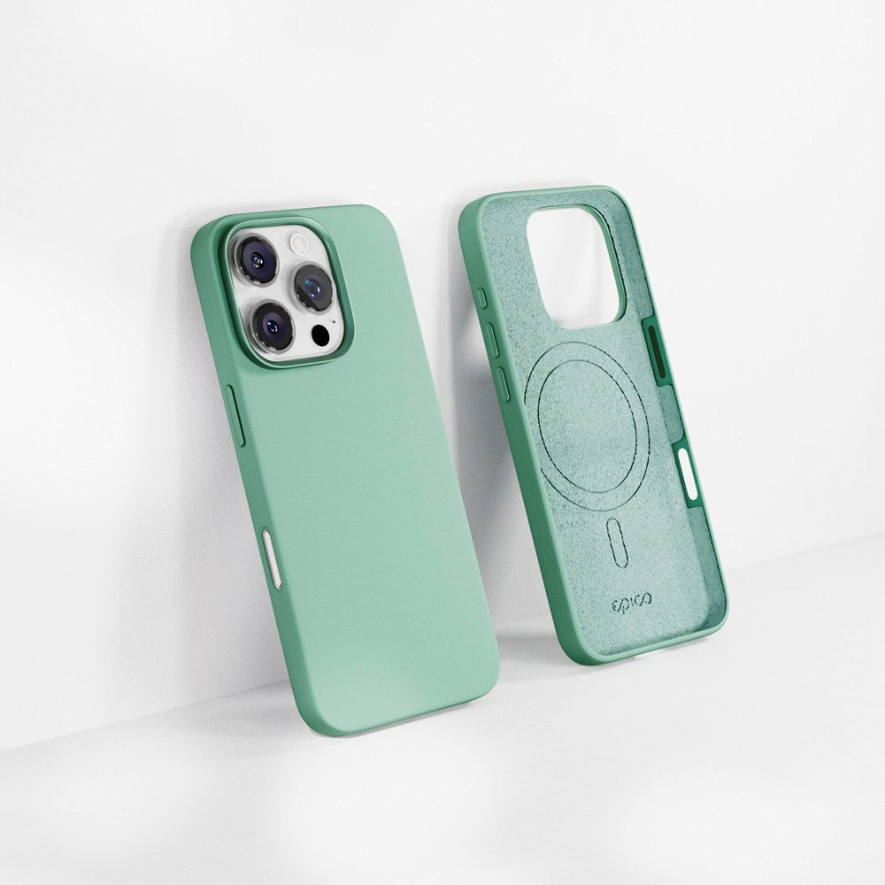 iPhone 16 Pro Epico Mag+ Silikone Bagside Cover - MagSafe Kompatibel - Pastel Turquoise