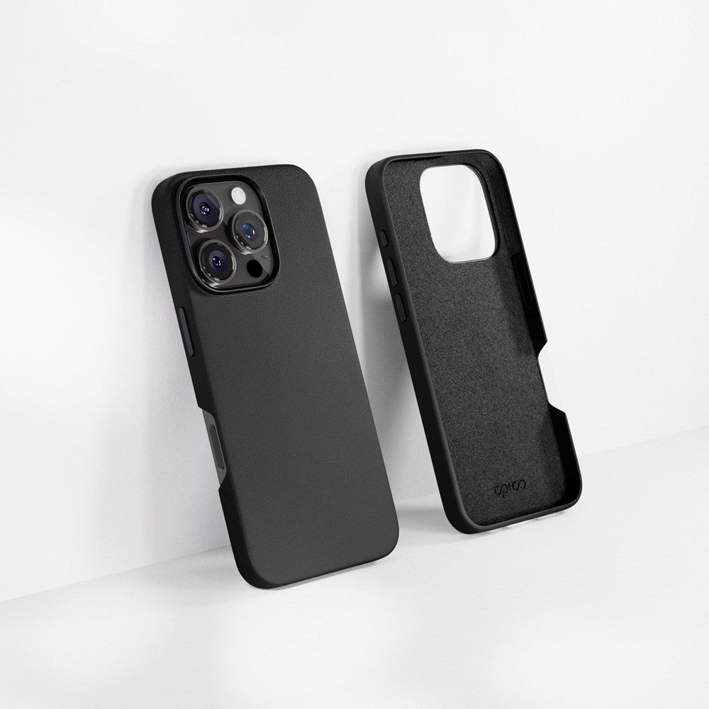 Epico iPhone 16 Pro Max Mag+ Leather Cover - MagSafe Kompatibel - Sort