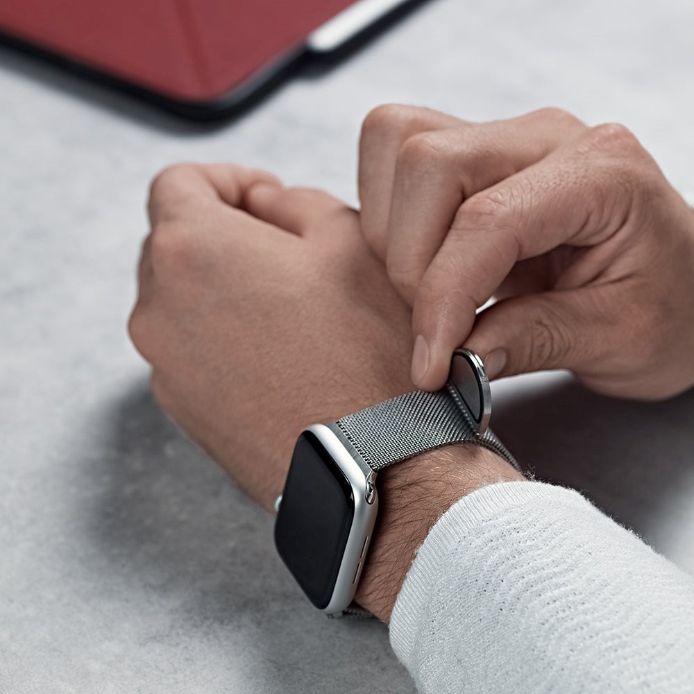 Apple Watch (42/44/SE/45/46/49mm) Epico Milanese Rem i Rustfri Stål - Space Grey