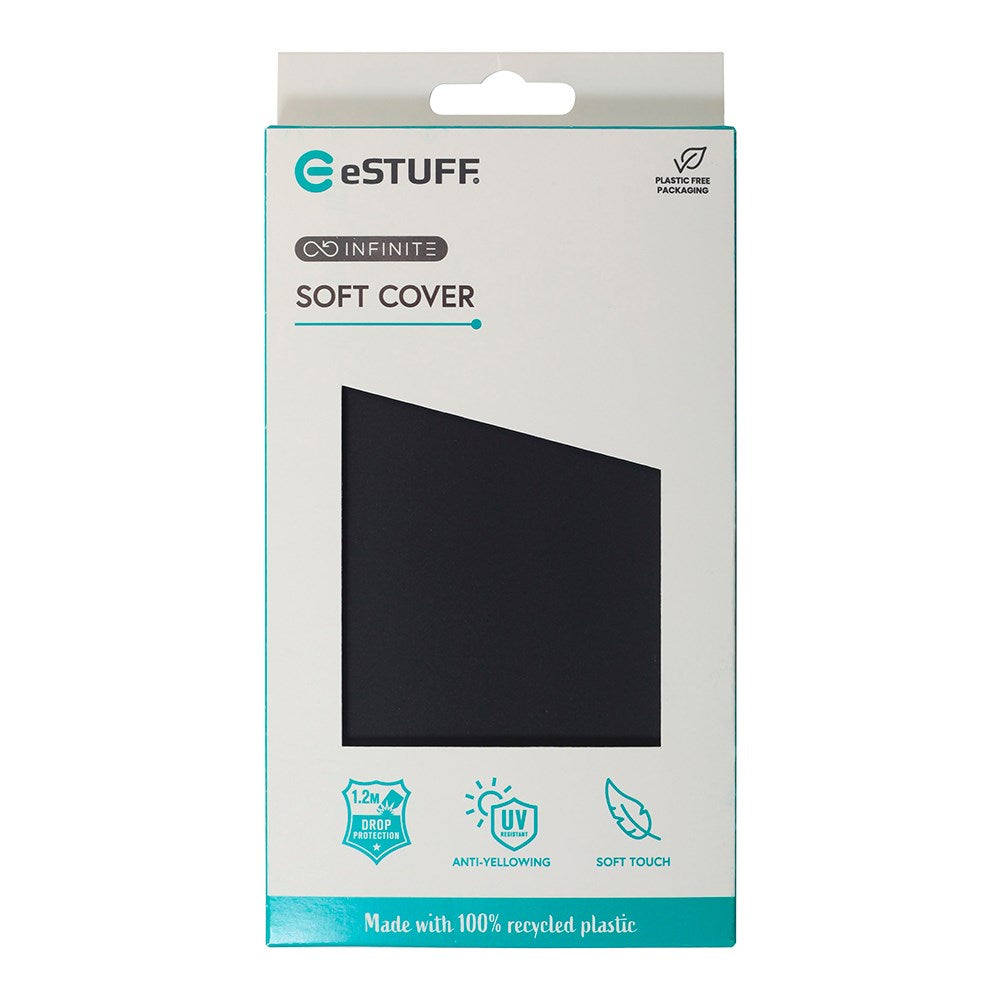 eSTUFF iPhone 16 Plus INFINITE VIENNA Fleksibelt Plastik Bagside Cover - 100% Genbrugsplastik - Sort