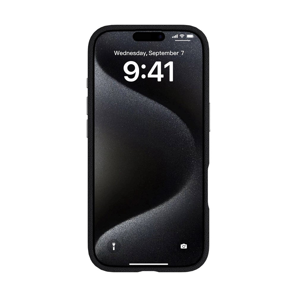 iPhone 17 eSTUFF INFINITE VENICE Kunstlæderbetrukket Plast Mobil Cover - MagSafe Kompatibel - Sort