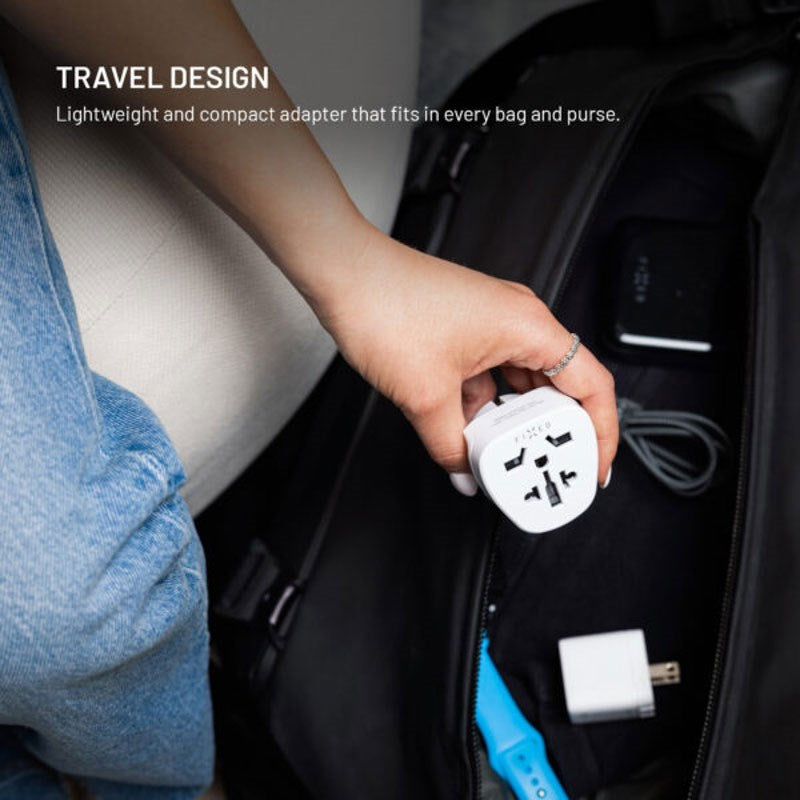 Fixed Rejseadapter - EU / UK / USA / AUS - Hvid
