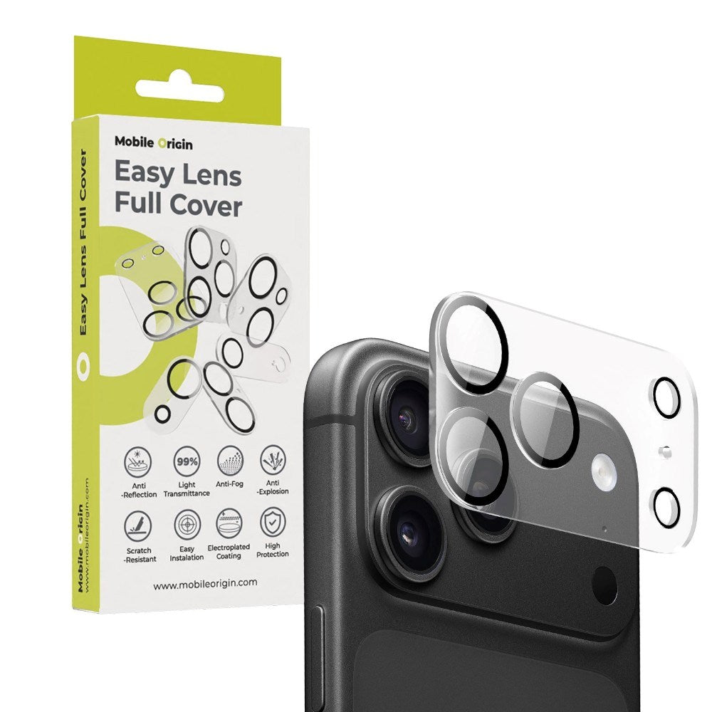 Mobile Origin iPhone 18 Pro Easy Lens Full Cover Beskyttelsesglas - Gennemsigtigt