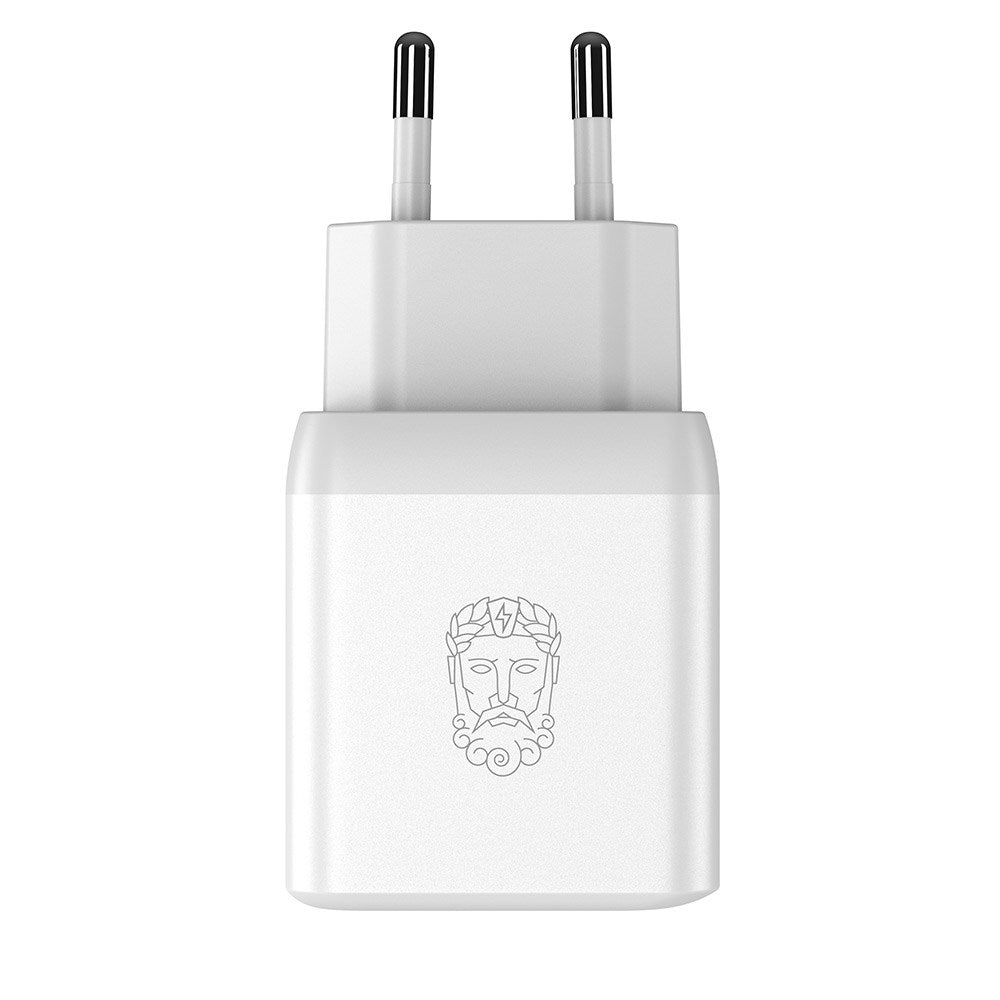 Upström Cirkulär 35W GaN Genanvendt Plastik Vægoplader m. 2 x USB-C - Hvid