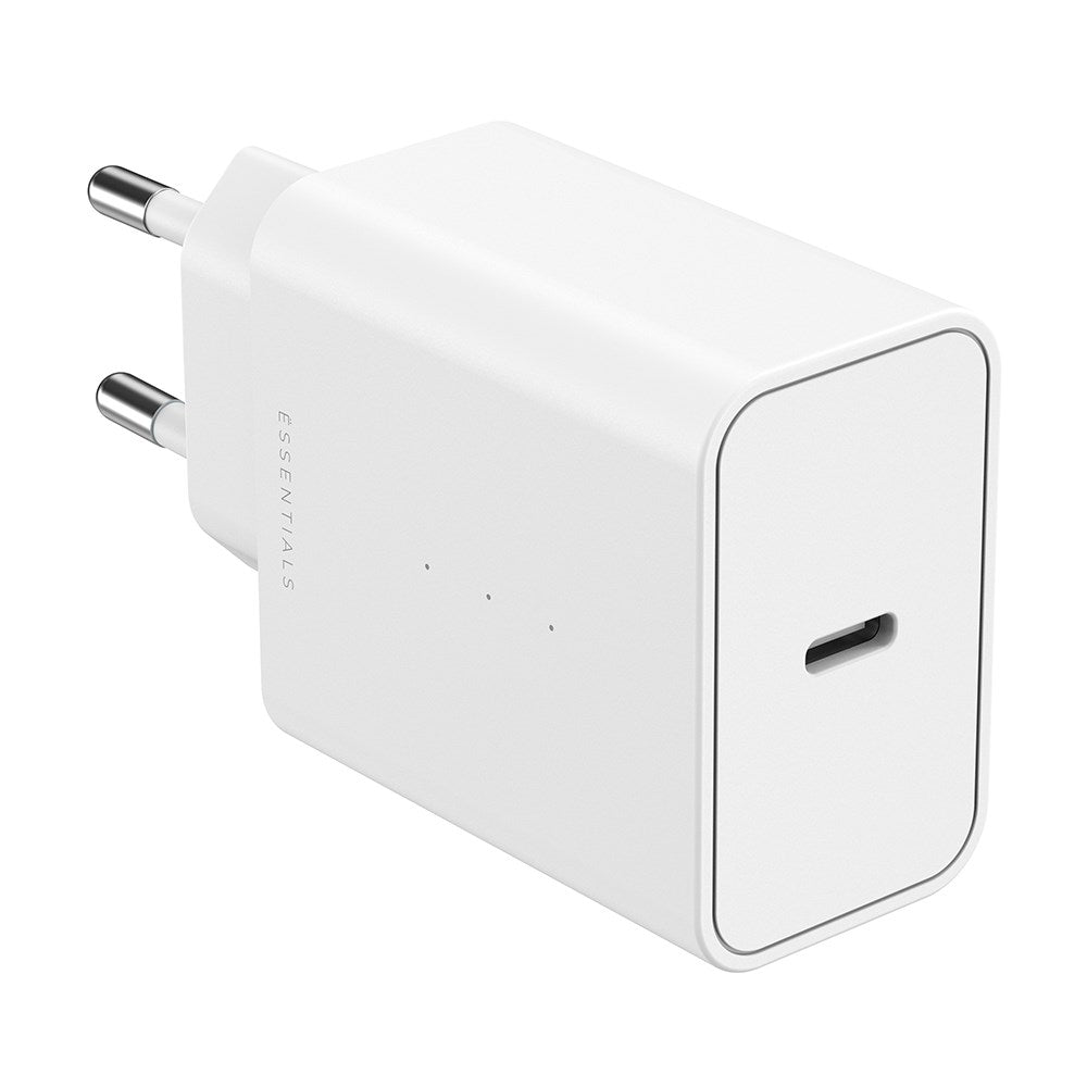 ËSSENTIALS by Upström PD 45W GaN Genanvendt Plastik Vægoplader m. USB-C - Hvid
