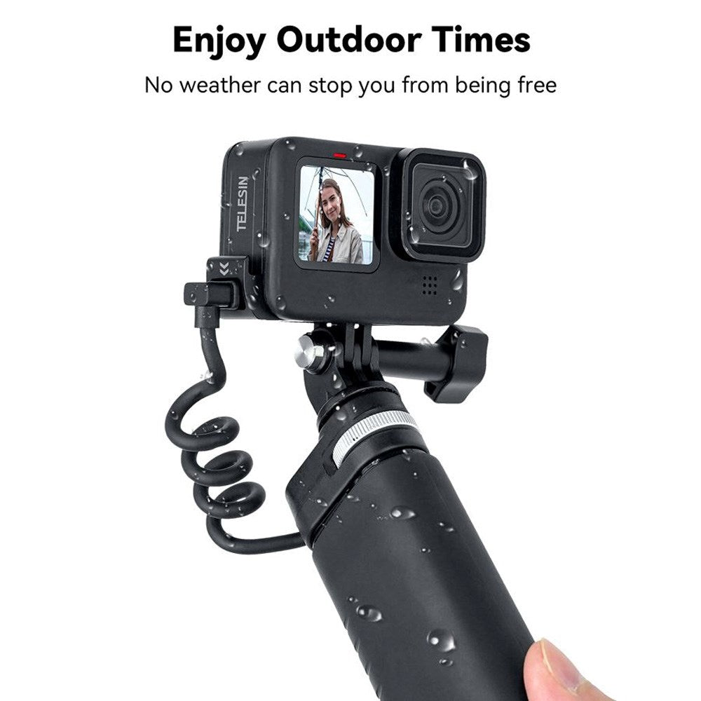 TELESIN GoPro Hero 9 / 10 / 11 / 12 Vandtæt Cover til Batteri - Sort