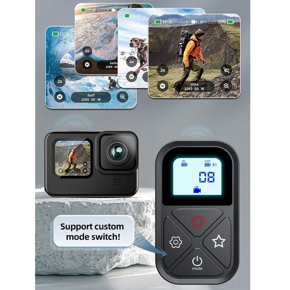 TELESIN Fjernbetjening til GoPro Hero 8 / 9 / 10 / 11 / 12 / 13 / Max eller Smartphones - Sort