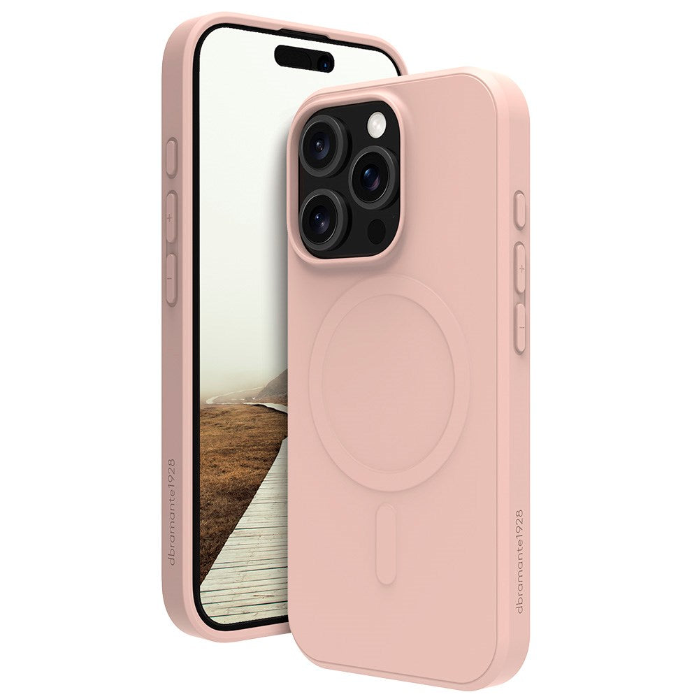 dbramante1928 iPhone 16 Pro Greenland Bagside Cover - 100% Genbrugsplast - MagSafe Kompatibel - Pink Sand