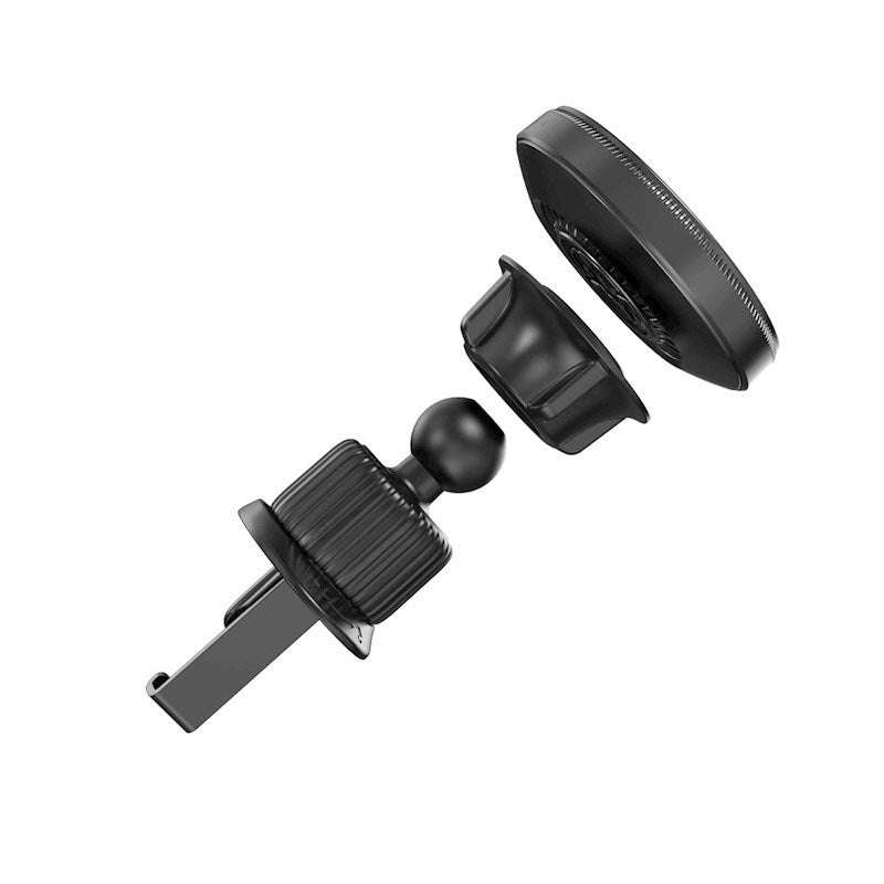 XO CX025 Magnetisk Mobilholder til Bil m. 15W Trådløs Opladning - Ventilation - MagSafe Kompatibel - Sort