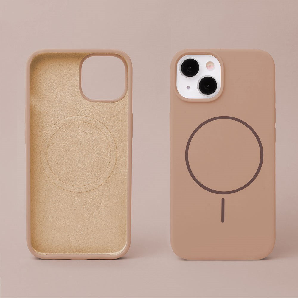 iPhone 15 Pro Silicone Thin Mobil Cover - MagSafe Kompatibel - Brun