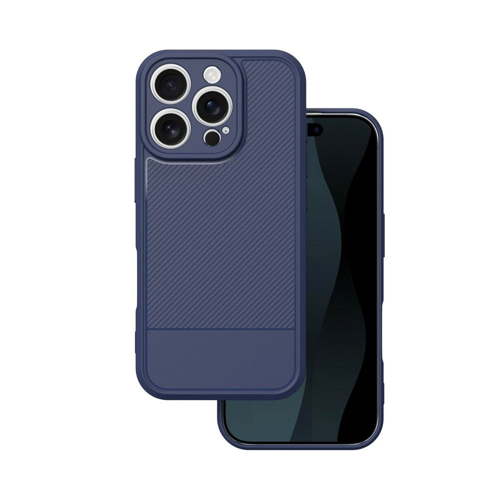 iPhone 16 Pro TFO Simple Carbon Bagside Cover - Blå