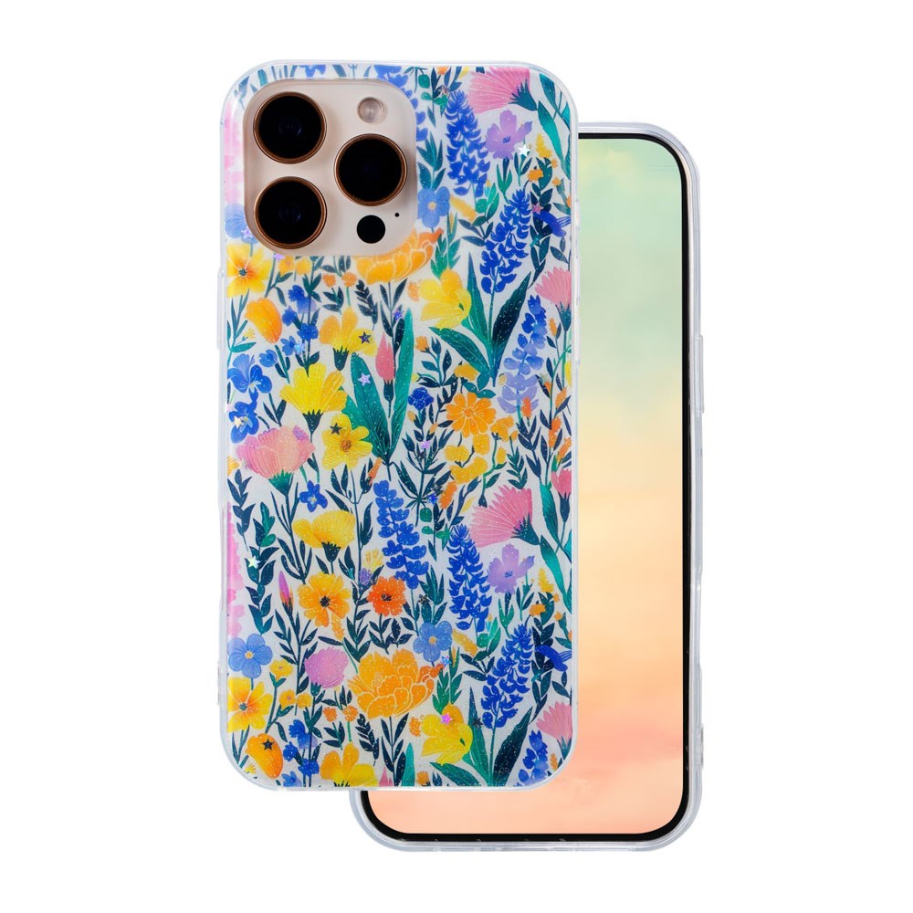 iPhone 16 Pro TFO Glow Glam Bagside Cover - Blomster