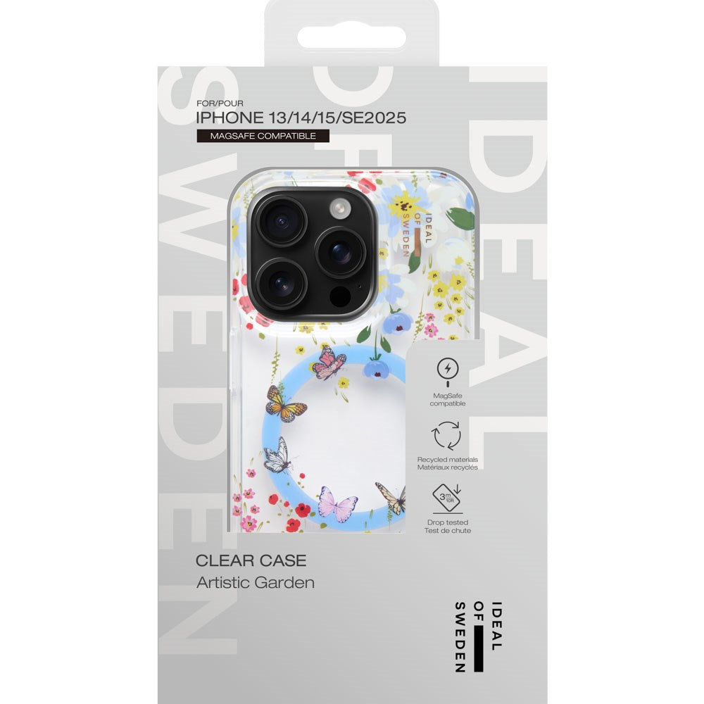 iPhone 16e / 15 / 14 / 13 iDeal Of Sweden Clear Case - MagSafe Kompatibel - Artistic Garden