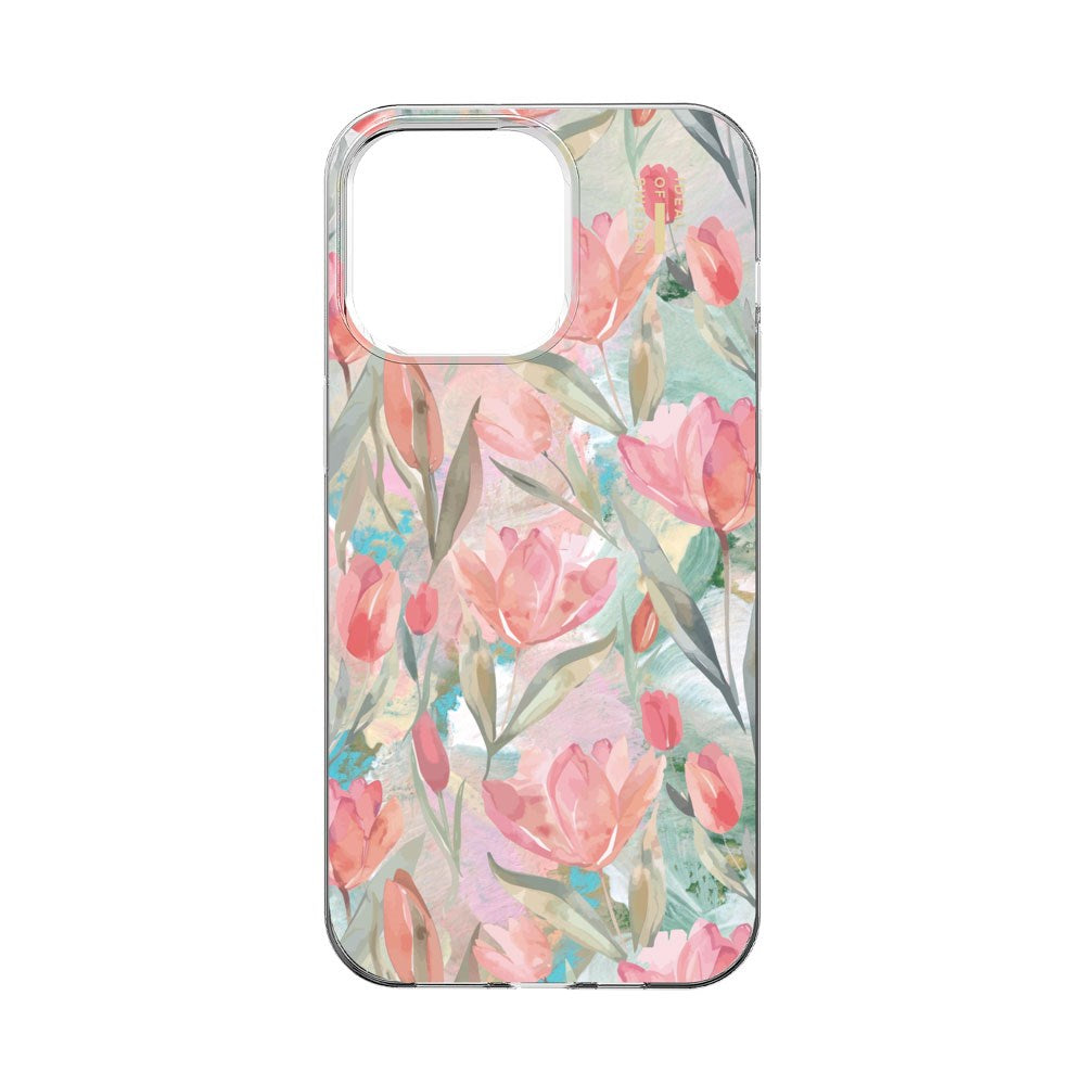iPhone 15 Pro Max iDeal Of Sweden Clear Cover - MagSafe Kompatibel - Tulip Bloom