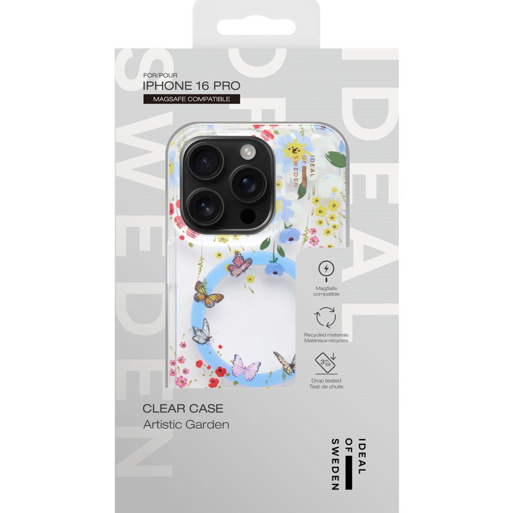 iPhone 16 Pro iDeal Of Sweden Clear Case - MagSafe Kompatibel - Artistic Garden