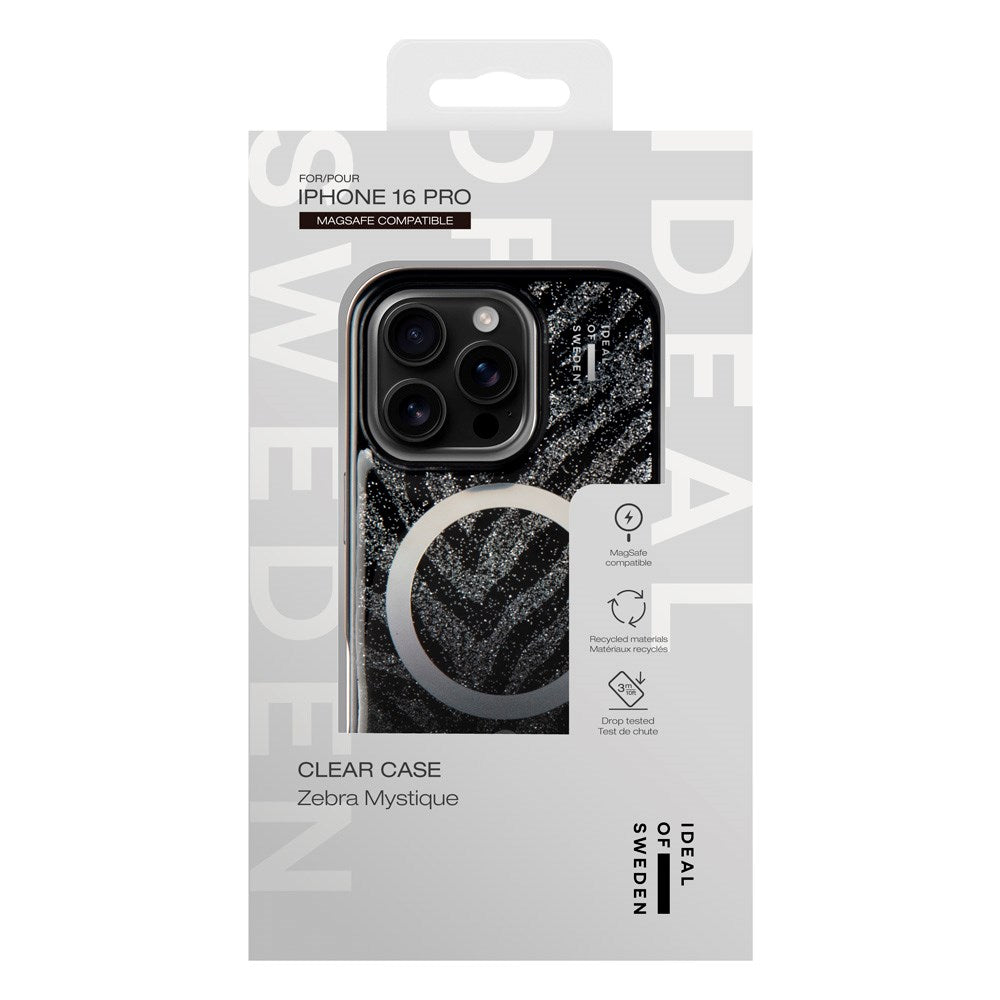 iPhone 16 Pro iDeal Of Sweden Clear Cover - MagSafe Kompatibel - Zebra Mystique