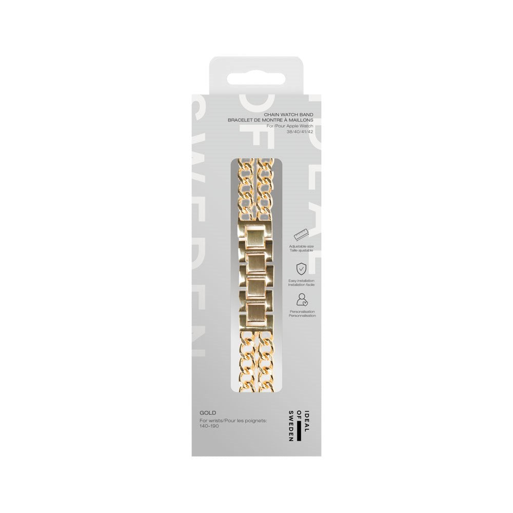 Apple Watch (438/40/SE/41/42mm) iDeal of Sweden Metalrem - Chain Gold