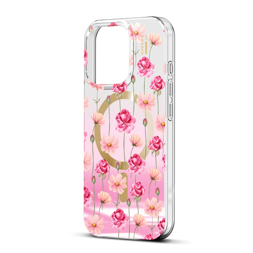 iPhone 16 Pro iDeal Of Sweden Mirror Cover - MagSafe Kompatibel - Rose Blush Floral