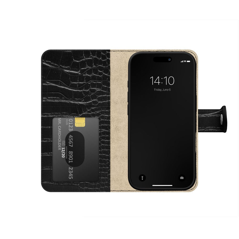 iPhone 18 Pro / 17 Pro iDeal Of Sweden Magnet Wallet+ Flip Cover - MagSafe Kompatibel - Black Croco