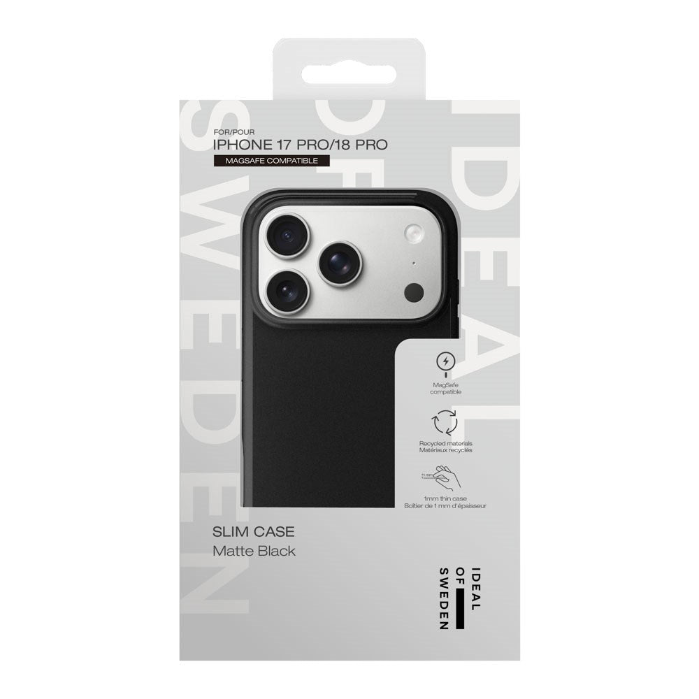iPhone 18 Pro / 17 Pro iDeal of Sweden Slim Cover - MagSafe Kompatibel - Matte Black