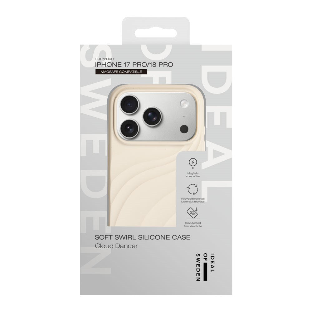 iPhone 18 Pro / 17 Pro iDeal of Sweden Soft Swirl Silikone Cover - MagSafe Kompatibel - Cloud Dancer