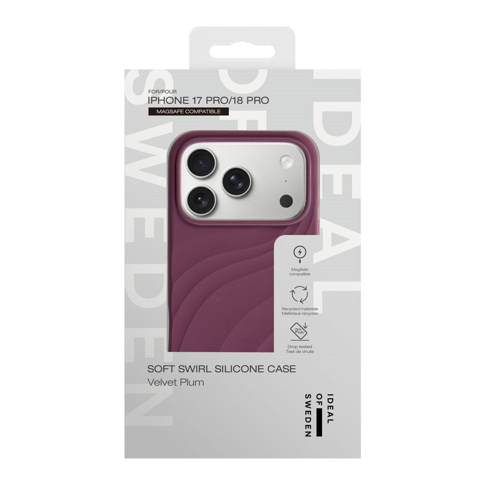 iPhone 18 Pro / 17 Pro iDeal of Sweden Soft Swirl Silikone Cover - MagSafe Kompatibel - Velvet Plum