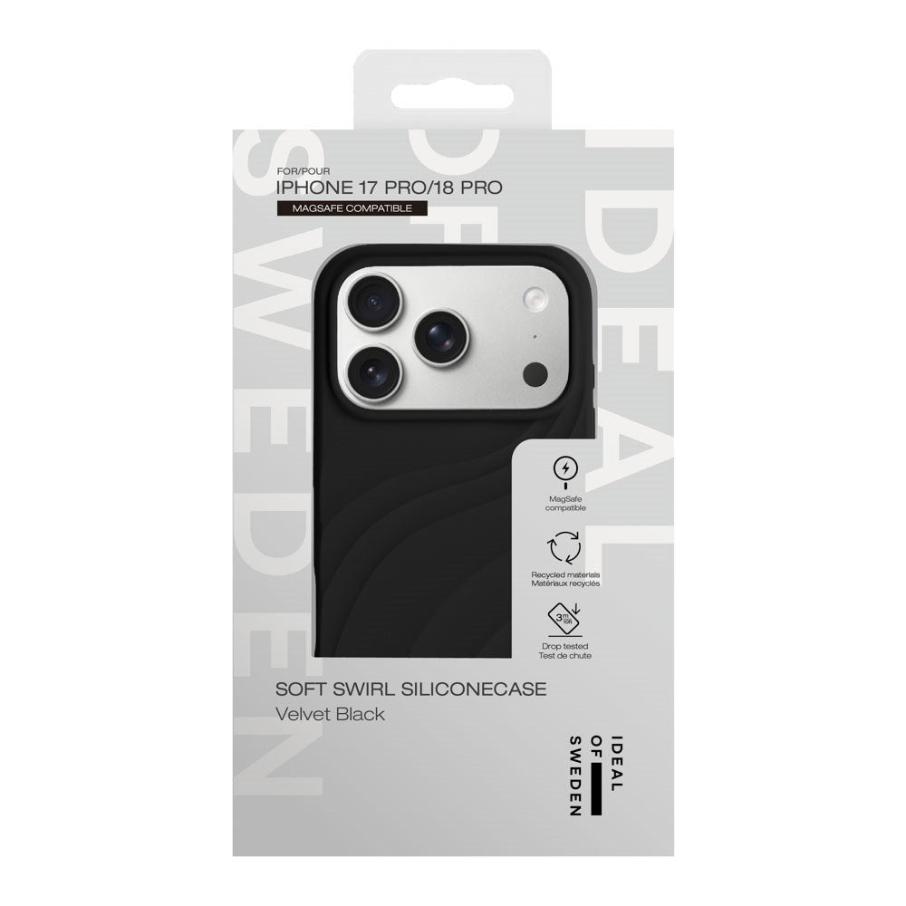 iPhone 18 Pro / 17 Pro iDeal of Sweden Soft Swirl Silikone Cover - MagSafe Kompatibel - Velvet Black